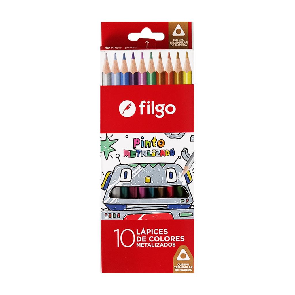 LAPICES FILGO METALIZADOS LARGO x10 e/Cj ( PN401-E10-MET )