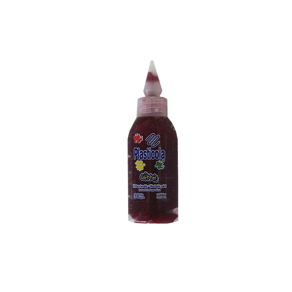 ADHESIVO VINILICO PLASTICOLA ROJO GLITTER 31GR