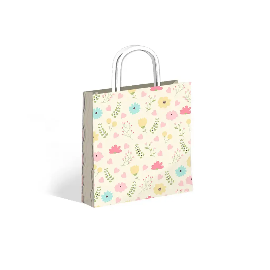 BOLSA P/ REGALO DECO LIGHT FLOWERS 22 x 10 x 24cm