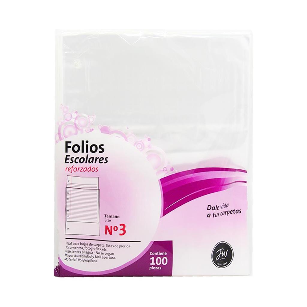 FOLIOS FW Nº3 REFORZADOS x100 e/Bo ( SP95100A / 2290 )