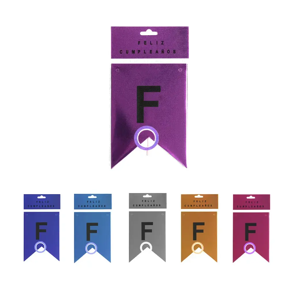 BANDERIN HOLOGRAMADO FELIZ CUMPLEAÑOS ( YJ0559 )