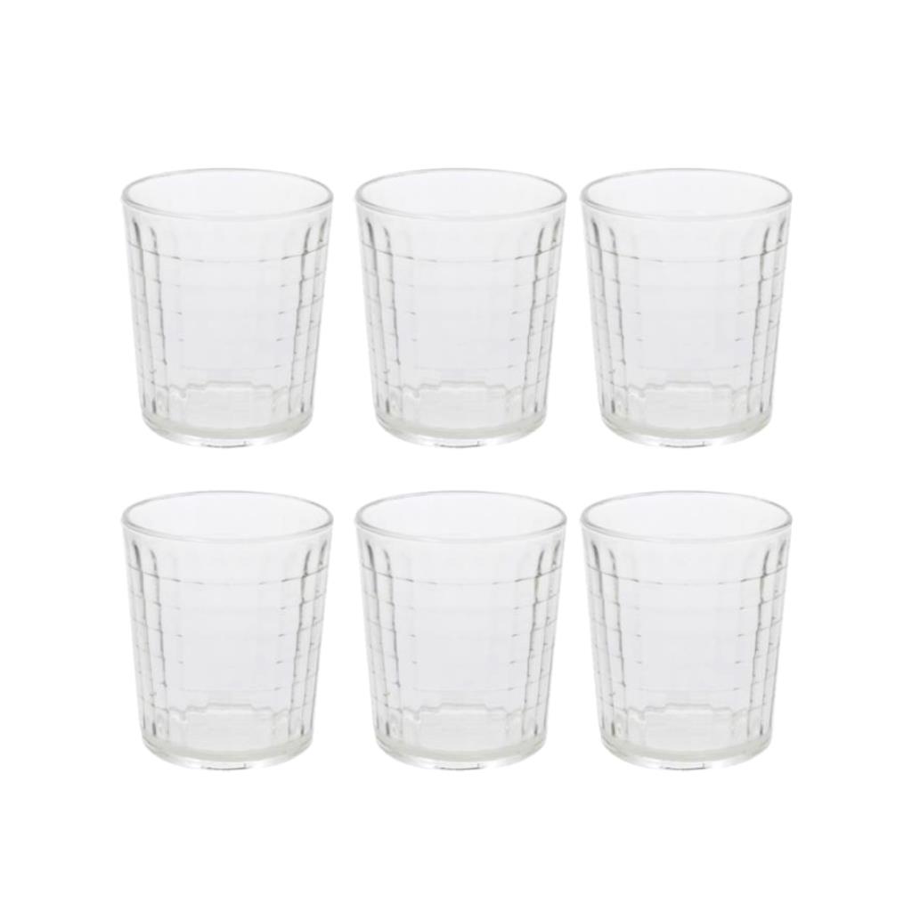 &VASO VIDRIO BAJO DIAMANTE X6 DURAX 250ML E/ CJ