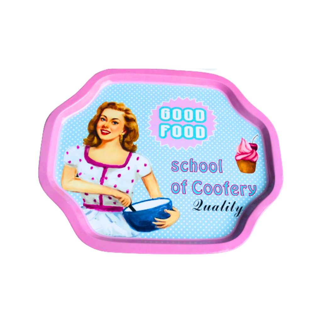 BANDEJA METAL DECO VINTAGE 32CM X 27CM ( DL0677 )