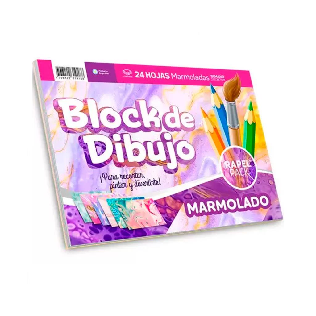 BLOCK DE DIBUJO MARMOLADO Nº5 X24 HJS