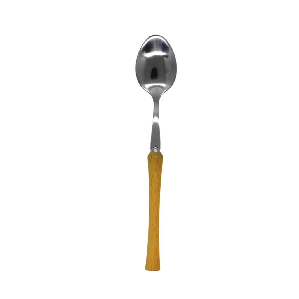 CUCHARA ACERO MANGO MADERA 21CM ( 14892 )