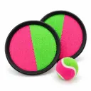 RAQUETAS X2 Y PELOTA CATCH BALL C/ ABROJO 18CM E/ RED ( A-253 / CH23-25341-2 )
