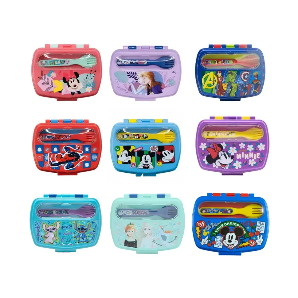 LONCHERA PERSONAJES C/ CUBIERTOS  (1294/1295/1296/1297)