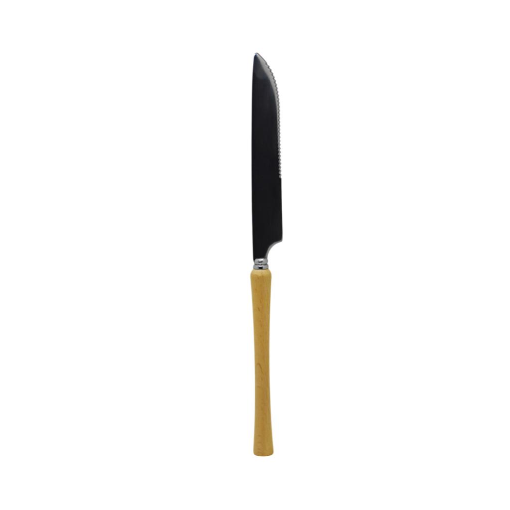 CUCHILLO ACERO MANGO MADERA 21.5CM ( 14889 )