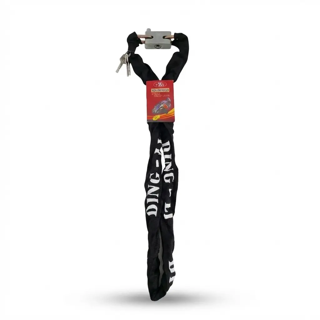 LINGA CADENA P/ MOTO FORRADA TELA 3CM X 1.3MTS C/ CANDADO E/ CT ( NC6567 )