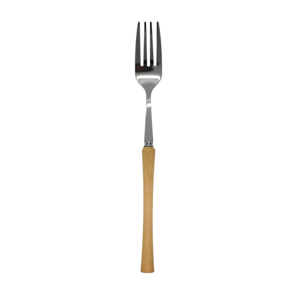 TENEDOR ACERO MANGO MADERA 20CM ( 14890 )