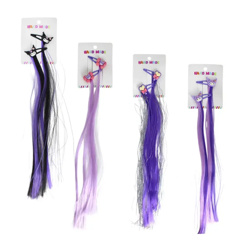 &HEBILLA INFANTIL C/ APLIQUE BICOLOR KUROMI x2 e/Ct ( ES25202 )