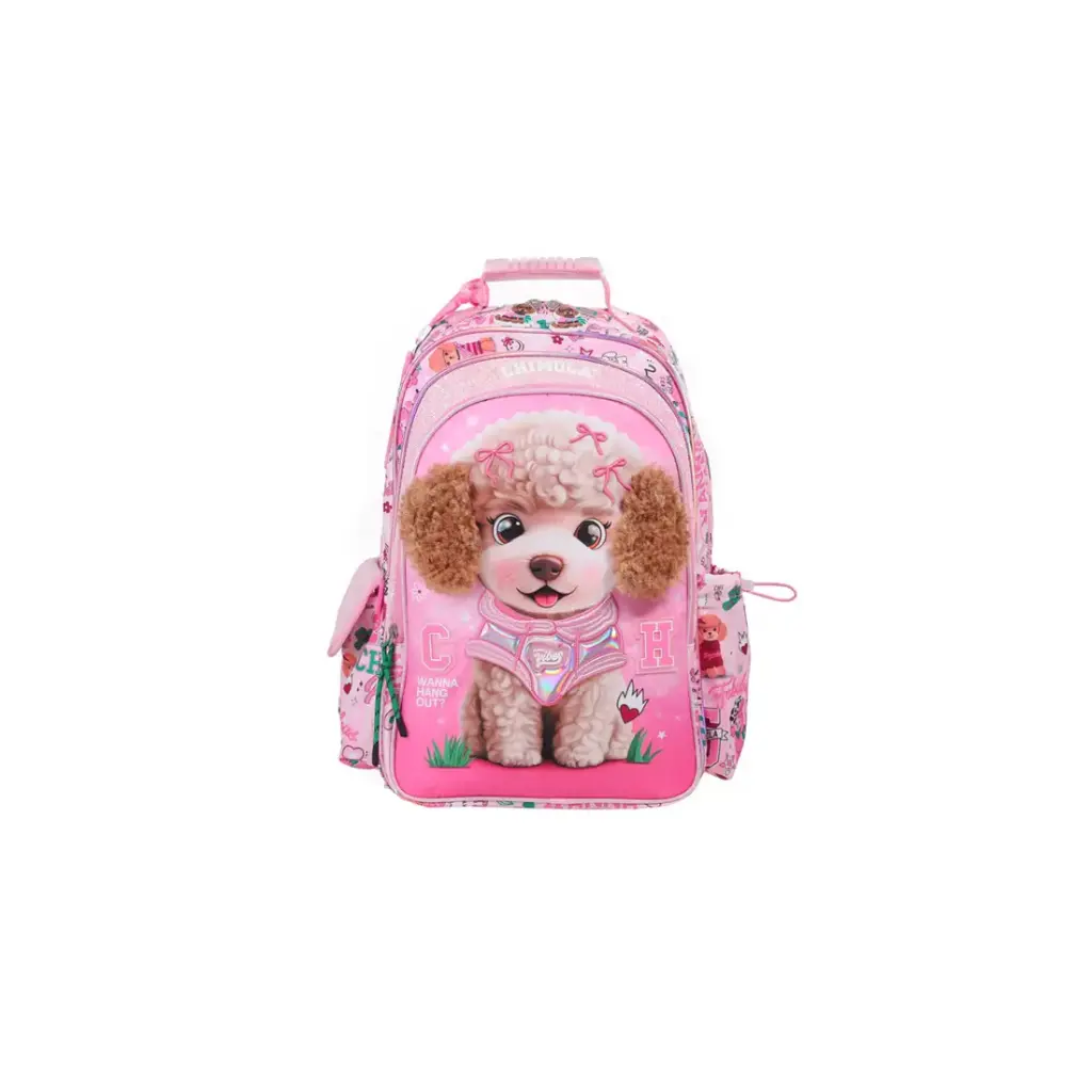 MOCHILA POODLE 3 CIERRES 40cm ( BT281 )