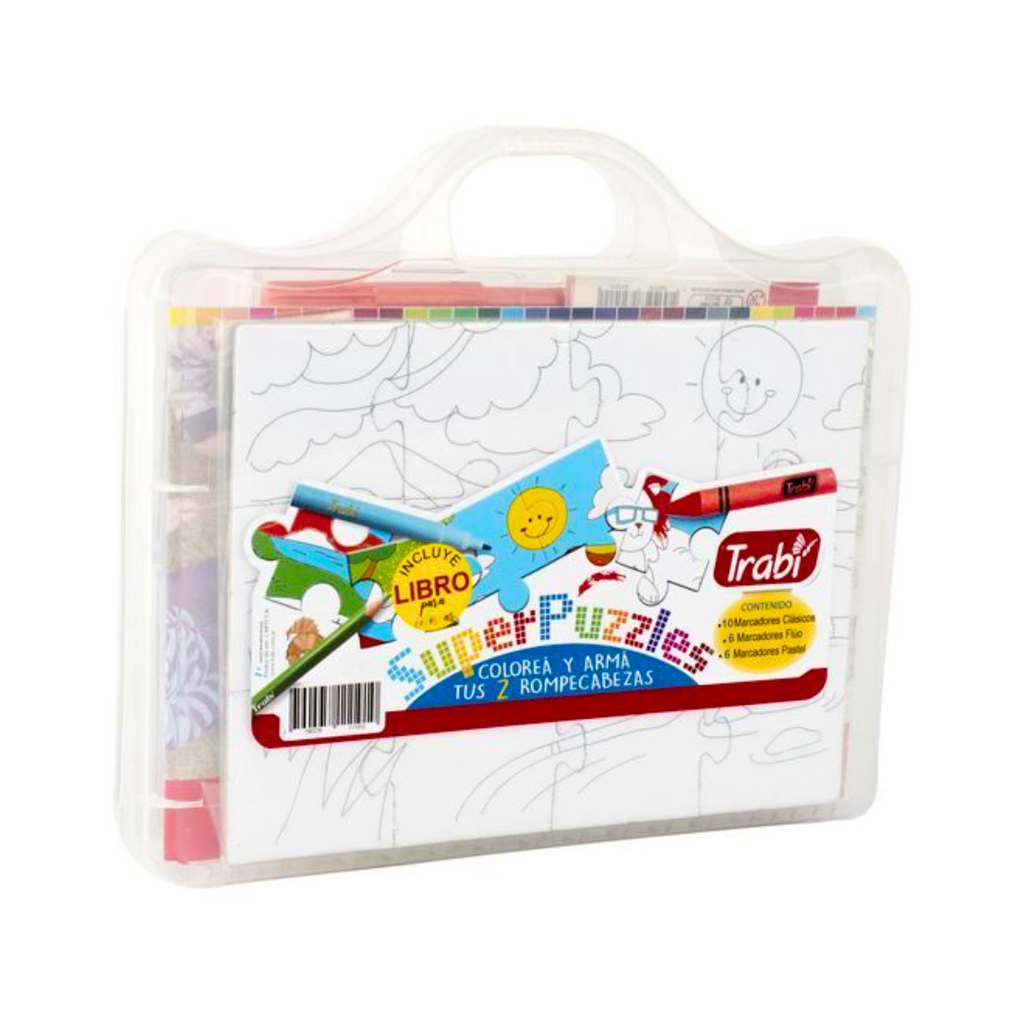 SET MARCADORES ROMPECABEZA  LIBRITO TRABI X22 E/ VALIJA