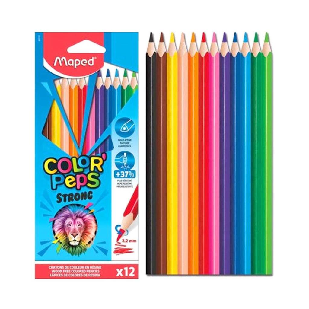 LAPICES MAPED STRONG JUMBO COLOR LARGO X12 E/ CJ ( 863312 )