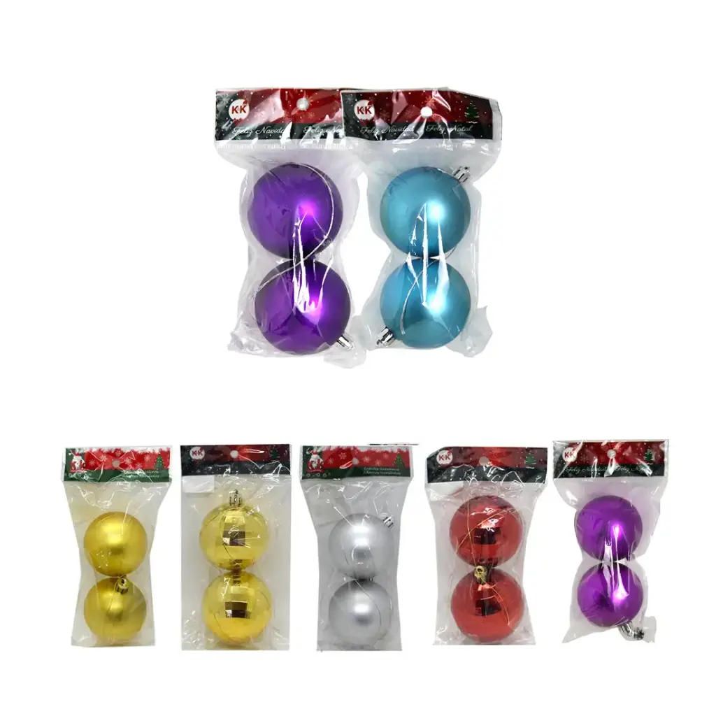 BOLA NAVIDEÑA 6cm x 2 e/Bo ( 6002HA/B / 6002BF )