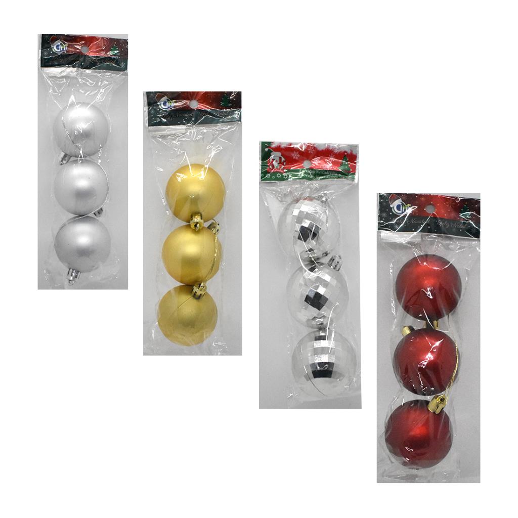 BOLA NAVIDEÑA 4.5CM X3 E/ BO ( N2-5003HA/B )