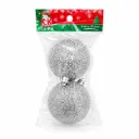 BOLA NAVIDEÑA GLITTER 6CM X2 E/ BO ( N2-6002Y )