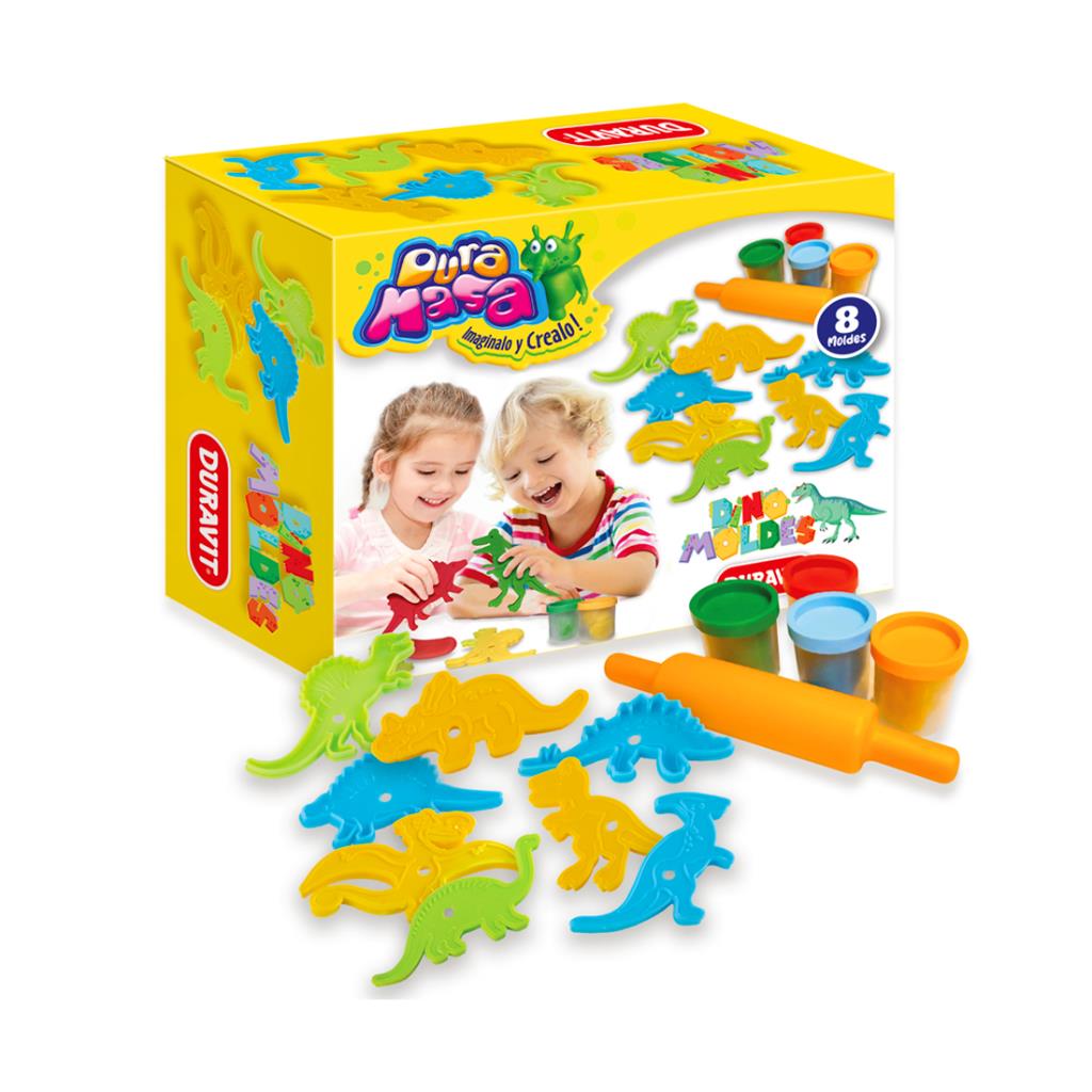DUR *MASA P/ MODELAR DINO C/ MOLDES e/Cj ( 732 )