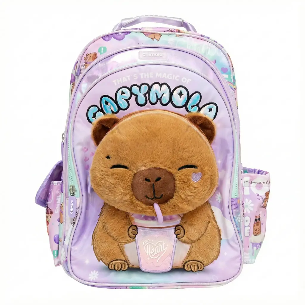 MOCHILA CAPIBARA 3 CIERRES 40CM ( BT297 )