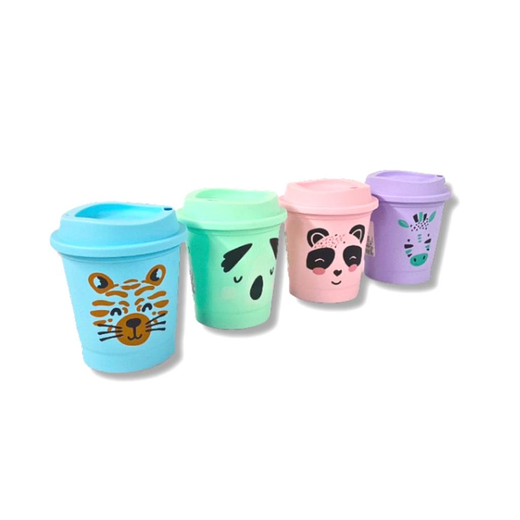 VASO TERMICO PLASTICO CARITAS C/ TAPA 330ML