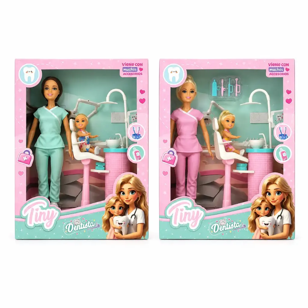 MUÑECA TINY DENTISTA C/ ACCESORIOS E/ CJ ( 54462 )