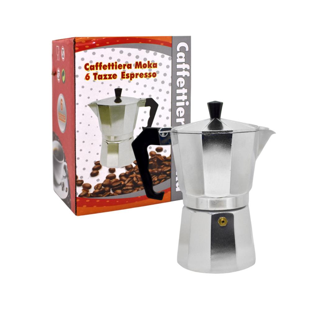 CAFETERA ALUMINIO COLOR P/ 6 POCILLOS E/ CJ ( 16448 )