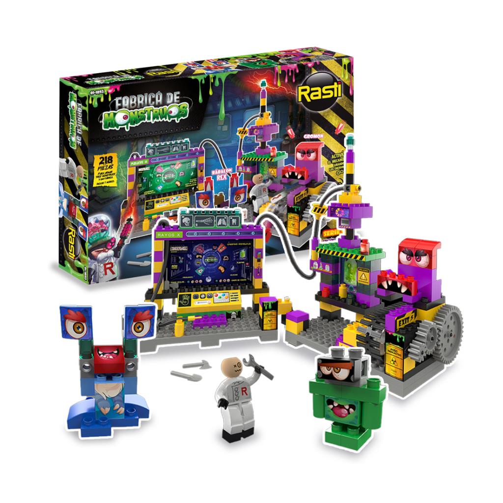 BLOQUES ENCASTRABLES BLOCKY FABRICA DE MONSTRUOS 213PZS