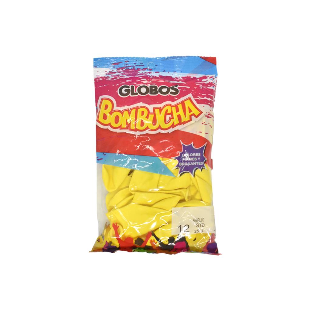 GLOBO ESTANDAR BOMBUCHA N°12 AMARILLO X25 E/ BO ( 70340 )