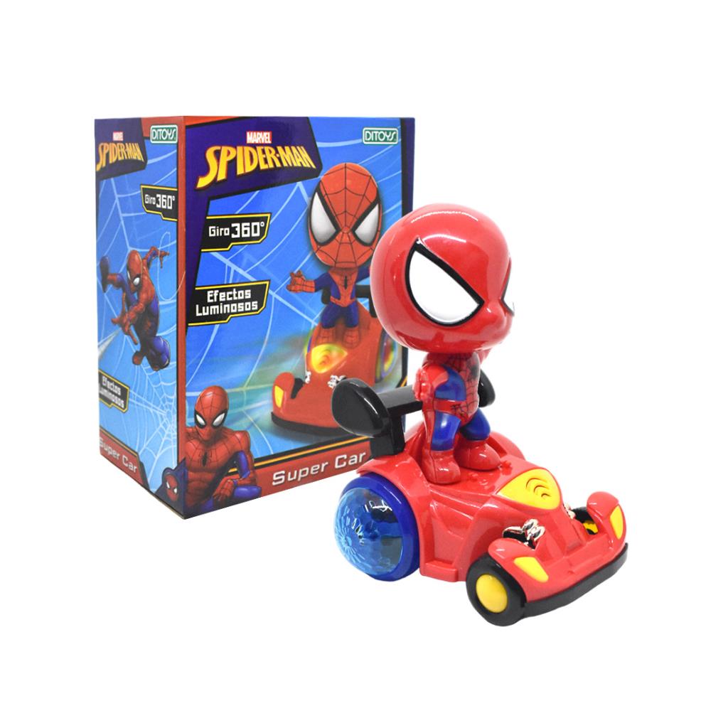 SPIDERMAN Y AUTO C/LUCES Y GIRO 360º E/CJ ( 2456 )