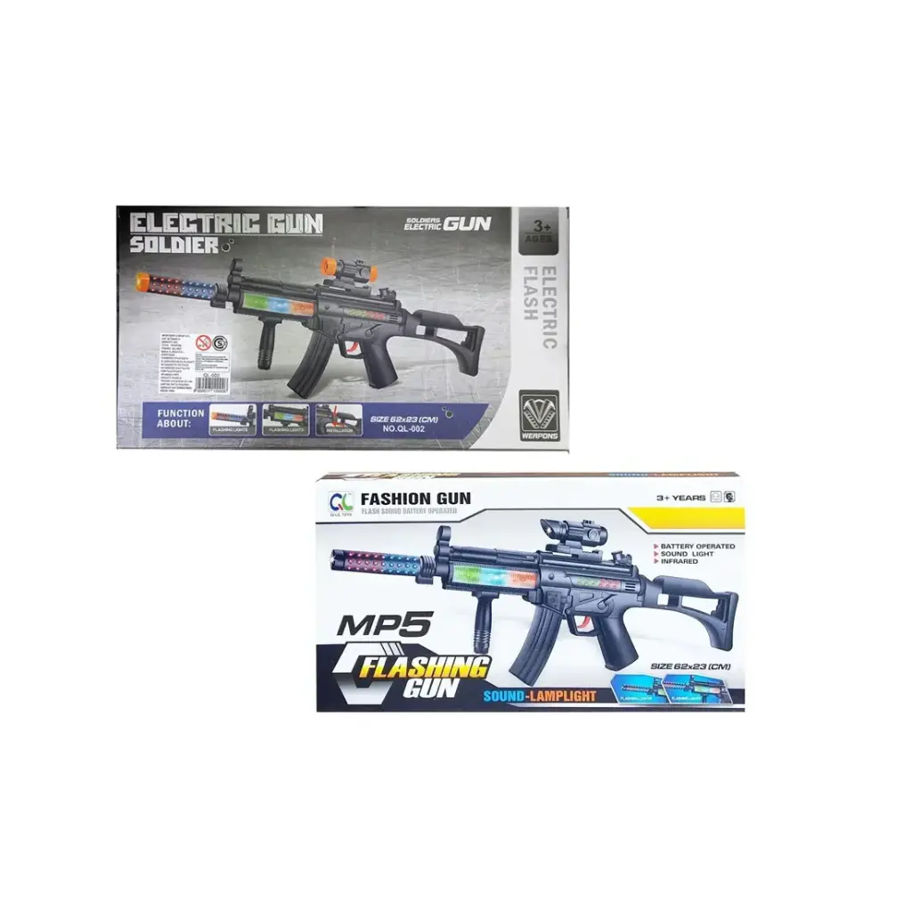 PISTOLA MP5 C/ LUCES Y SONIDO FLASHING GUN e/Cj ( QL-002 )