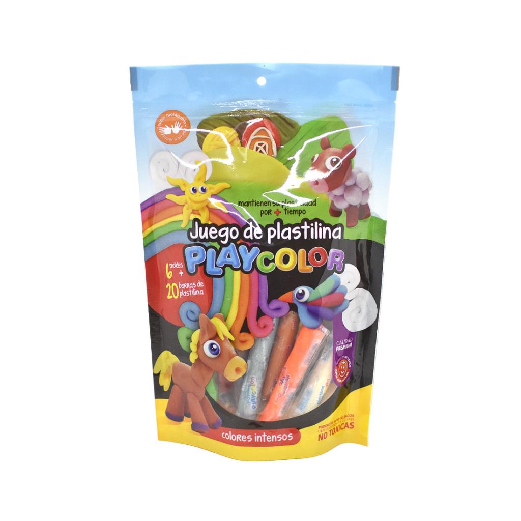SET PLASTILINAS PLAYCOLOR X20 + 6 MOLDES E/ BO