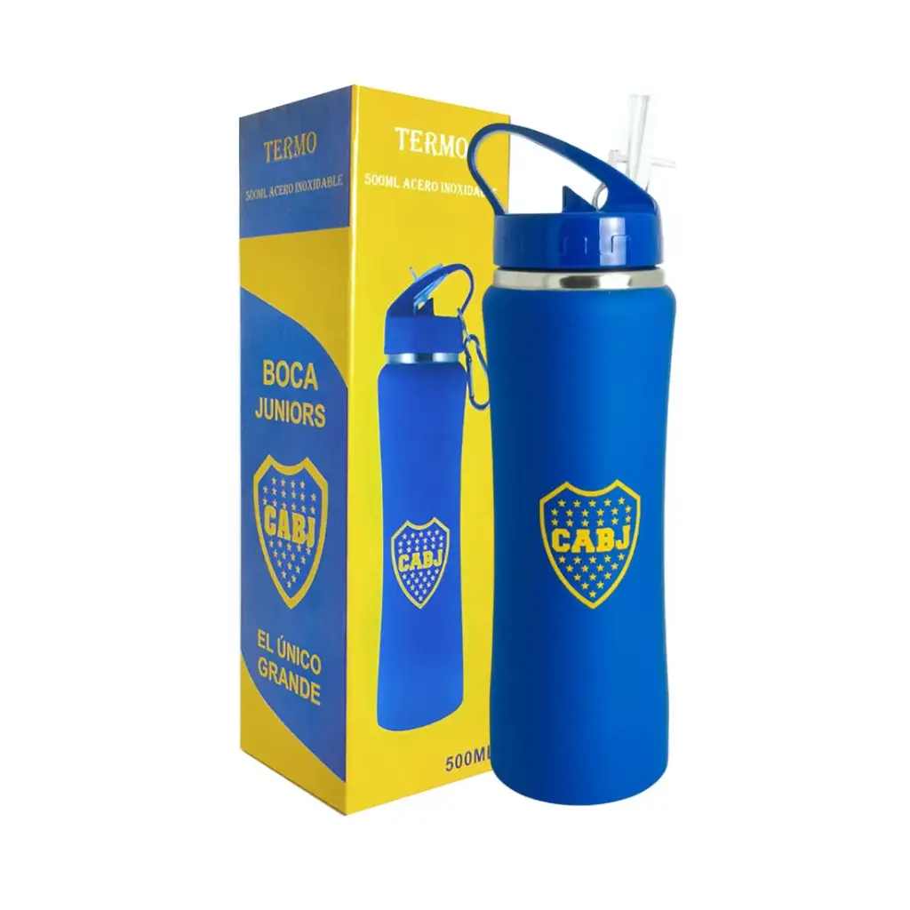 BOTELLA DEPORTIVA ACERO BOCA 500ml C/ GANCHO e/Cj ( BRA-2210 )