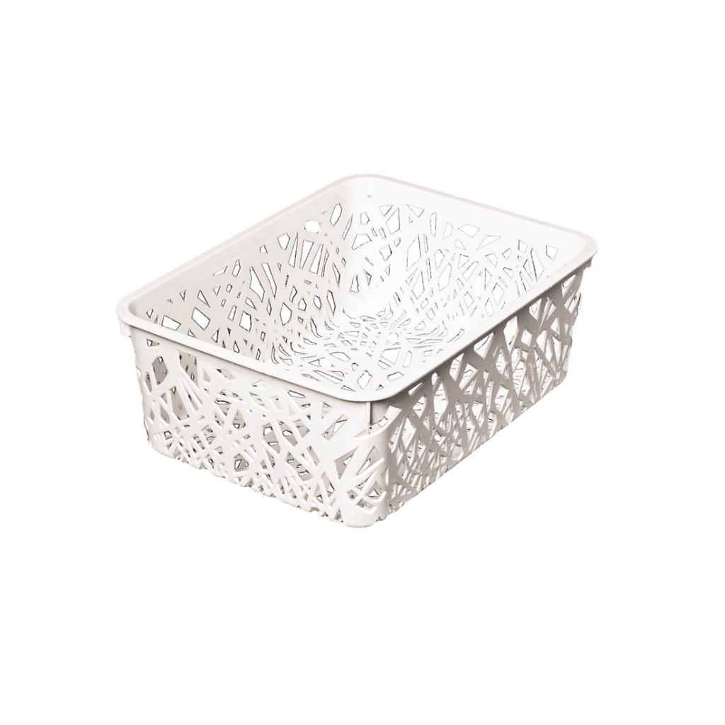 CANASTO RECTANGULAR CALADO 28X21X10 ( 1040905 )