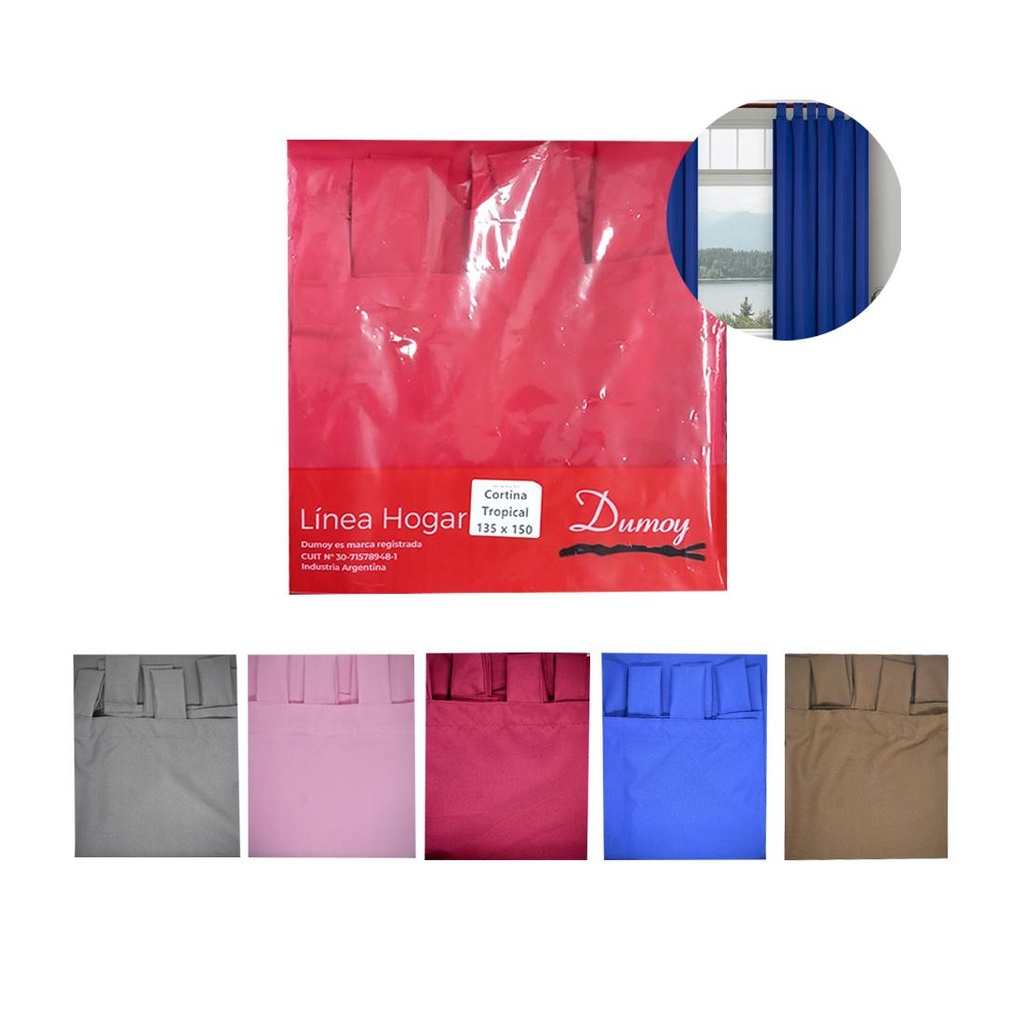 CORTINA COCINA LISA TROPICAL 135CM X 150CM