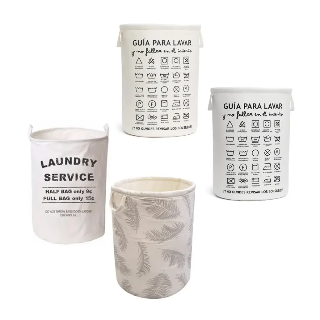 CESTO P/ ROPA TELA ESTAMPADO C/ MANIJA 37 x 50cm