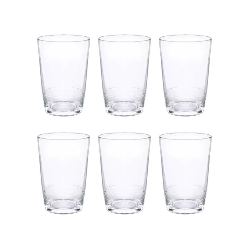 &VASO VIDRIO ALTO O BAJO POINT X6 DURAX 270ML O 350ML E/ BO