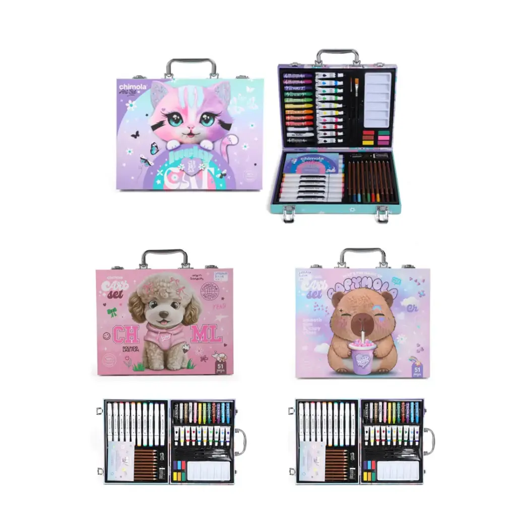 VALIJA DE ARTE CHIMOLA NENA C/ OLEOS LAPICES FIBRAS TEMPERAS