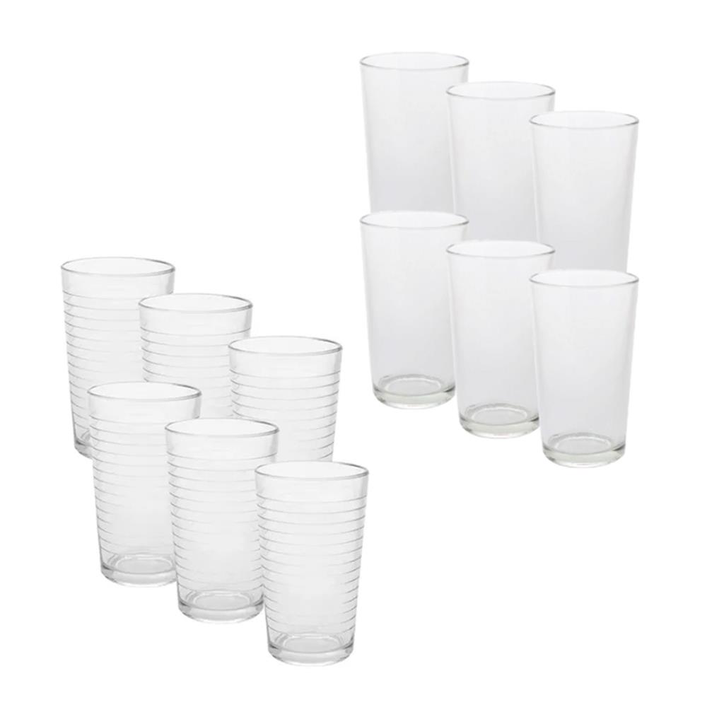 &VASO VIDRIO ALTO NILDA COBRA X6 DURAX 350ML E/ BO