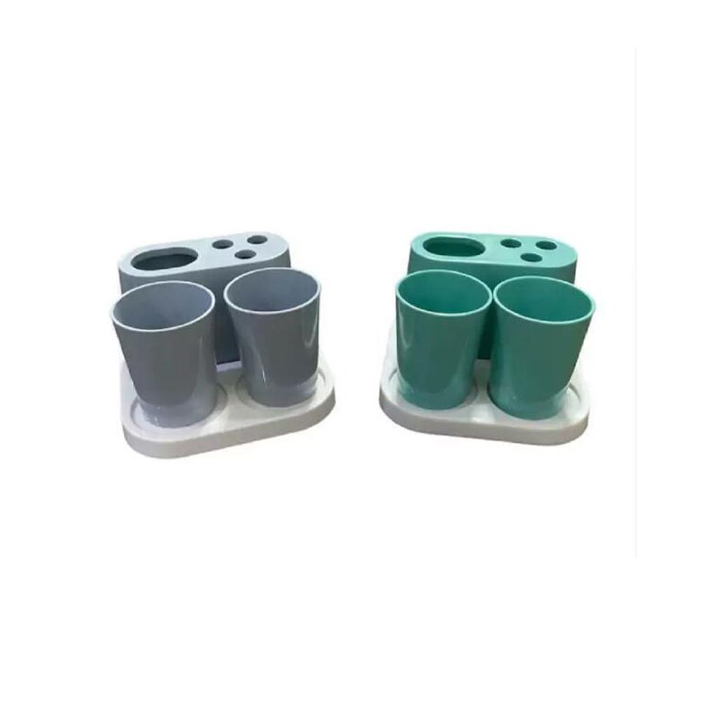 SET DE BAÑO PORTA CEPILLO X3 C/ BASE ( 717110 )