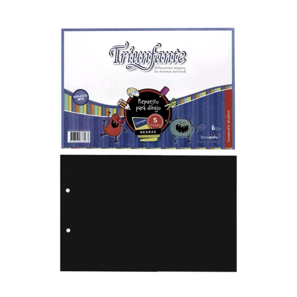 REPUESTO DIBUJO TRIUNFANTE N°5 NEGRO E/BO 5 HJS