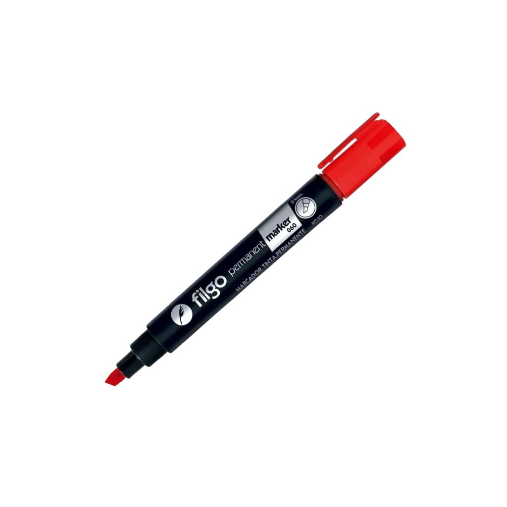 MARCADOR PERMANENTE FILGO 060 BISELADO 2-4MM ROJO ( PM060-002 )