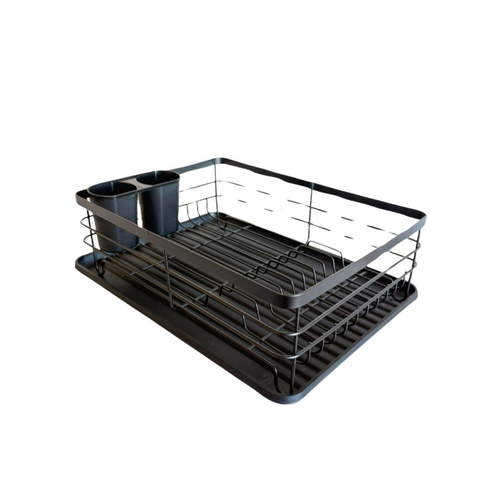 SECAPLATOS METALICO C/ BANDEJA Y ASAS DE BAMBOO ( C5653B/N )