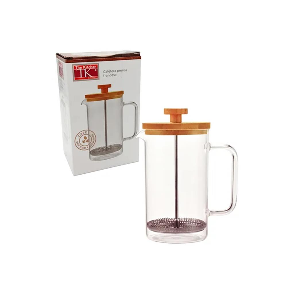 CAFETERA C/ EMBOLO Y TAPA DE BAMBOO 600ML E/CJ ( C5584 )