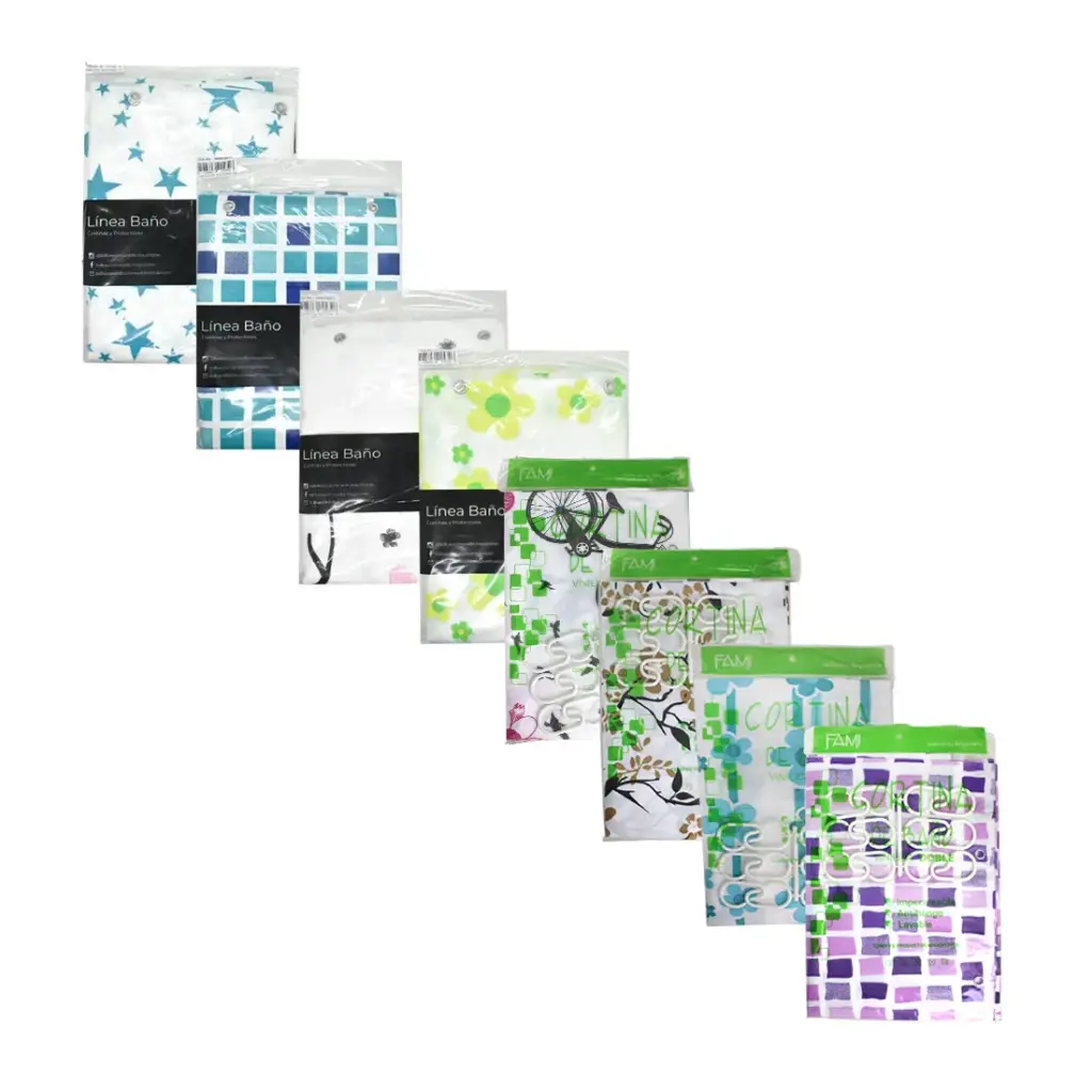 CORTINA DE BAÑO PLASTICA ALTA DENSIDAD ( 4145 )