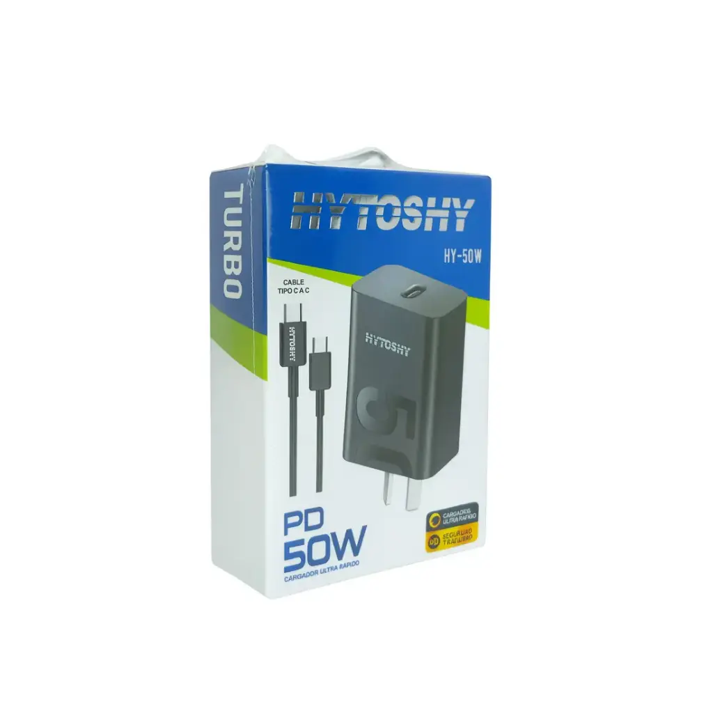 CARGADOR HYTOSHY CARGA RAPIDA TIPO-C 50W 3.1A e/Cj ( HY-50W )