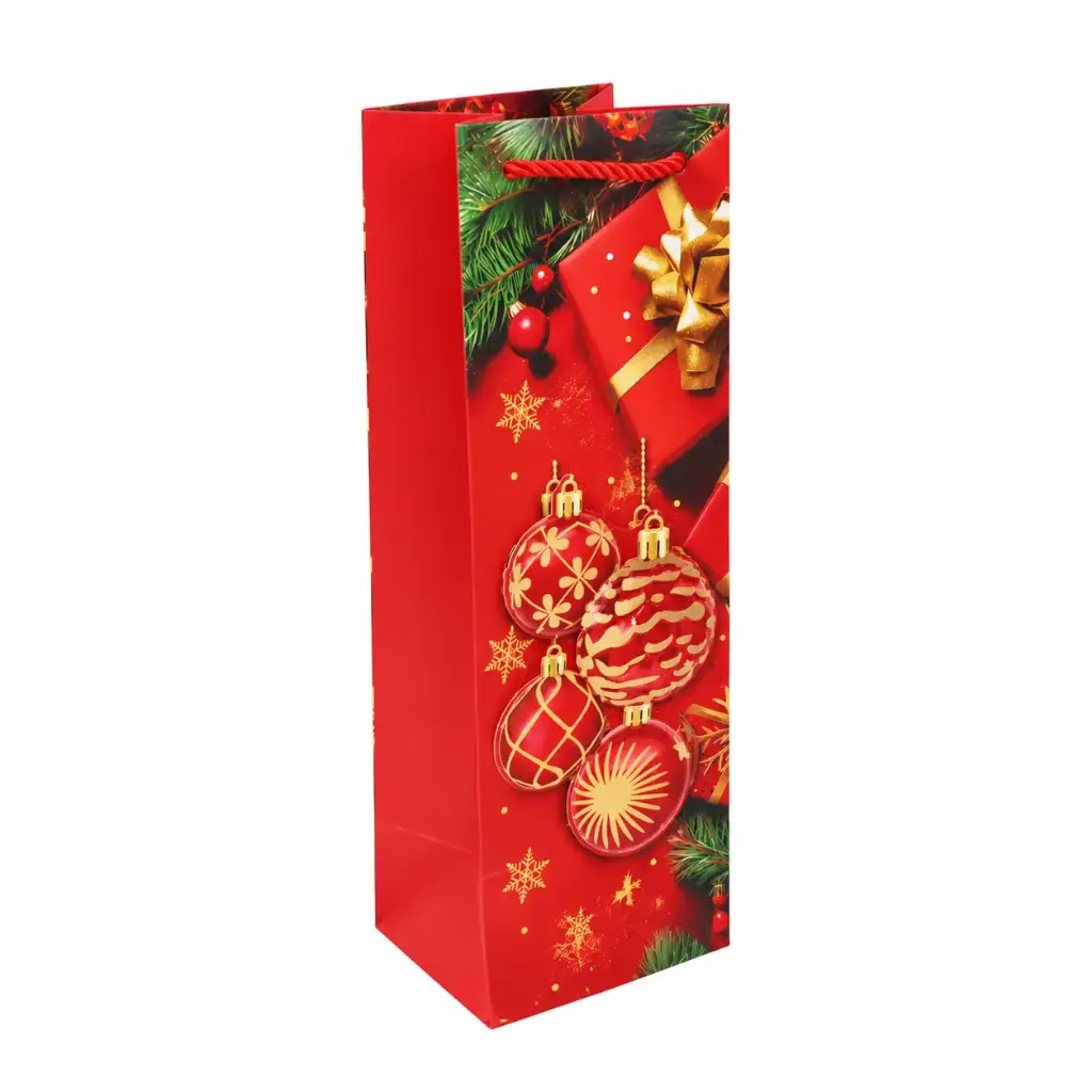 BOLSA NAVIDAD GLITTER C/ CORDON 36 X 13 X 8CM ( NS348819 )