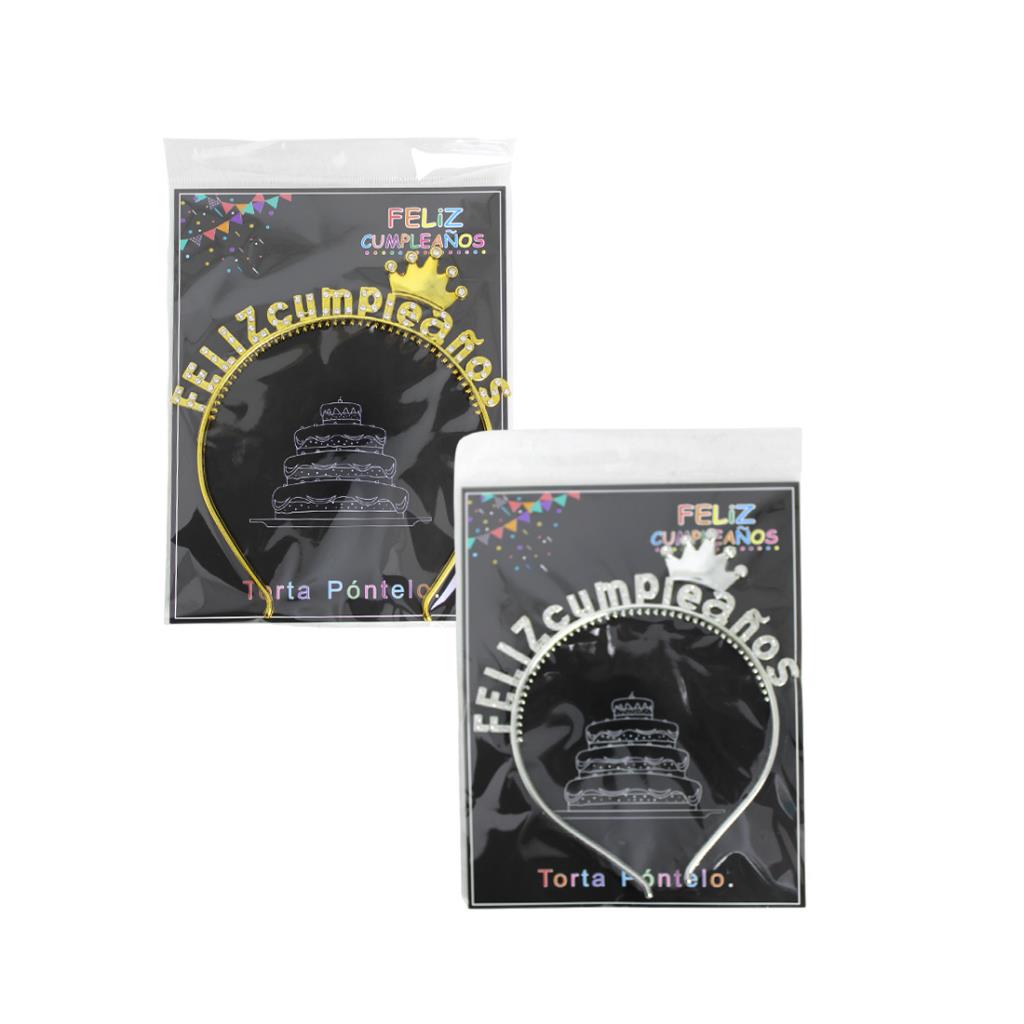 VINCHA FELIZ CUMPLEAÑOS C/ STRASS E/ BO ( YJ0727 )