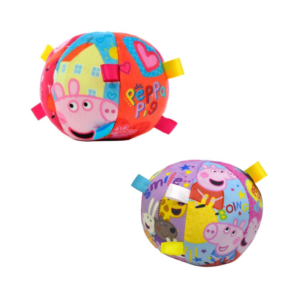 PELOTA PELUCHE C/ SONAJERO PEPPA 15 CM ( PP012 / PP013 )