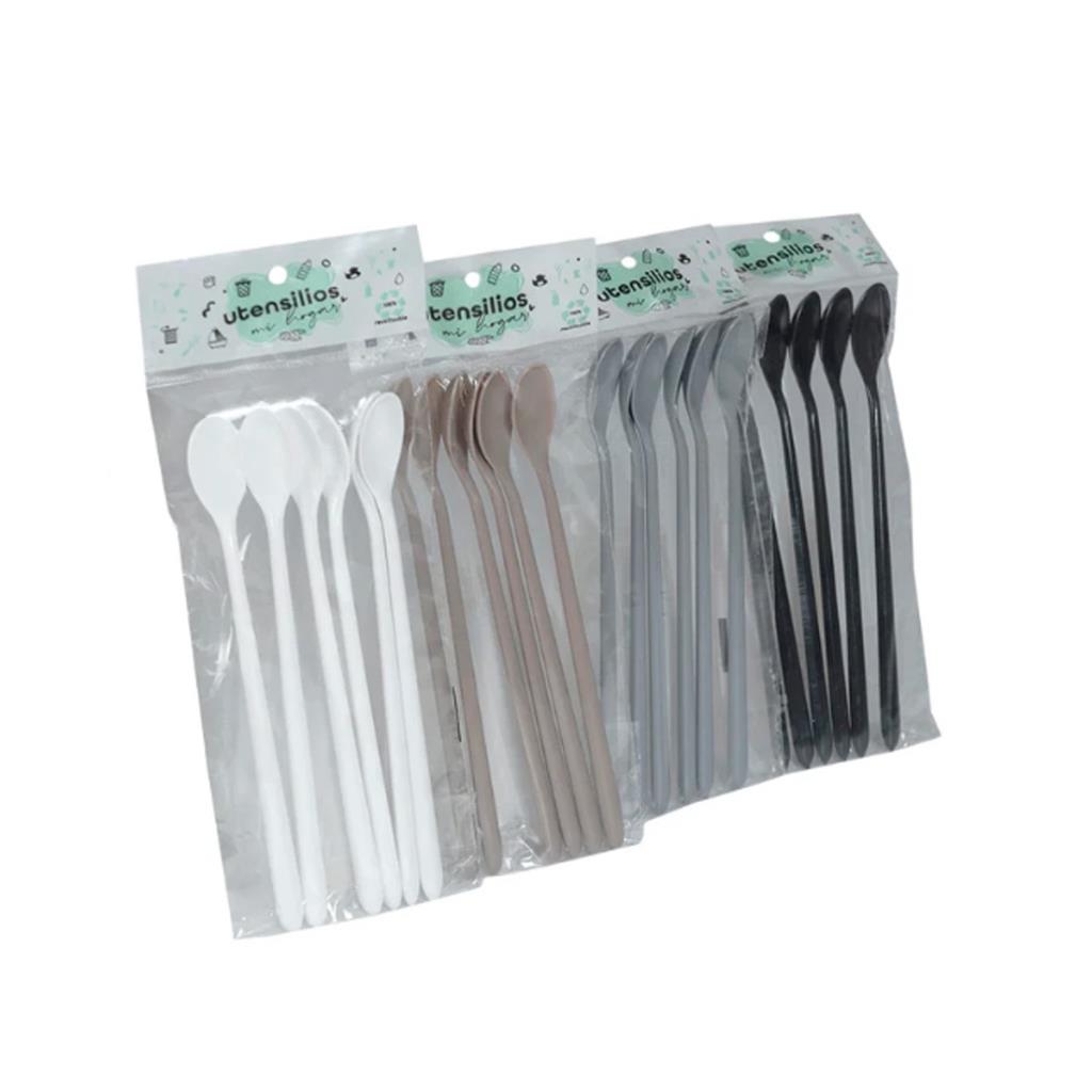 CUCHARA PLASTICA LARGA COLOR X6 E/ BO ( 1201 )
