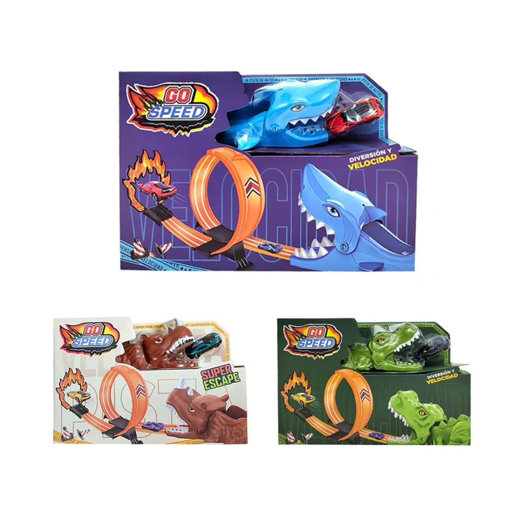 PISTA DE AUTOS ANIMALES C/ 1 AUTO e/Cj ( 54848 / 54352/3 )